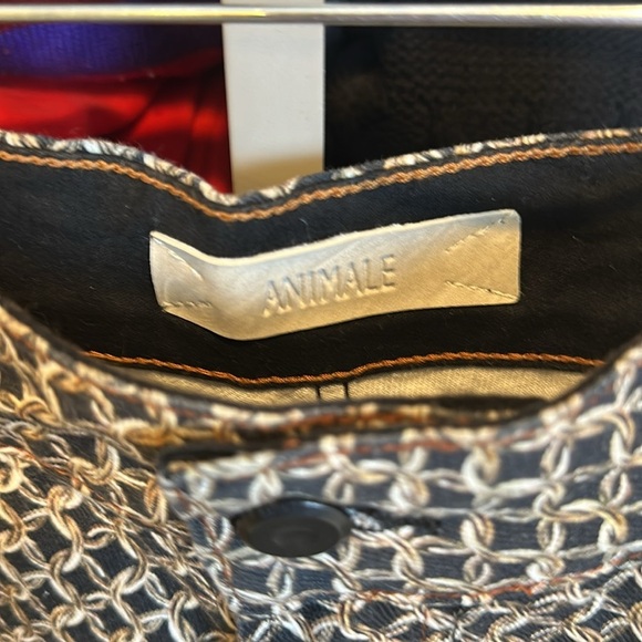 Animale black/brown print 4 pocket shorts size 6 - Picture 2 of 3